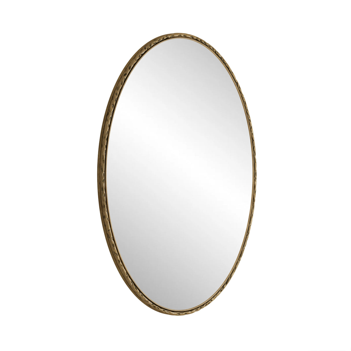 Iron Art Oval Retro Mirror in Gold with Antique Effect