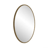Iron Art Oval Retro Mirror in Gold with Antique Effect