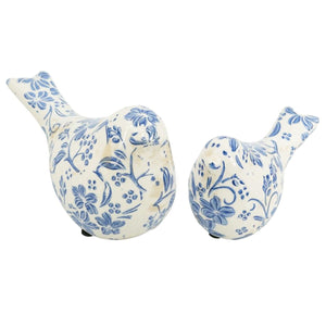 Set of 2 Chinoiserie Ceramic Birds