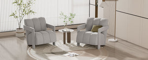 Modern Minimalist Leisure Armchair With L Shaped Armrests