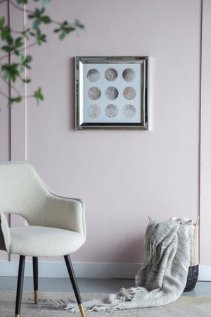 19.7x19.7" Ares Crystal Mirror Framed Wall Art on Mellow Golden Tint Background