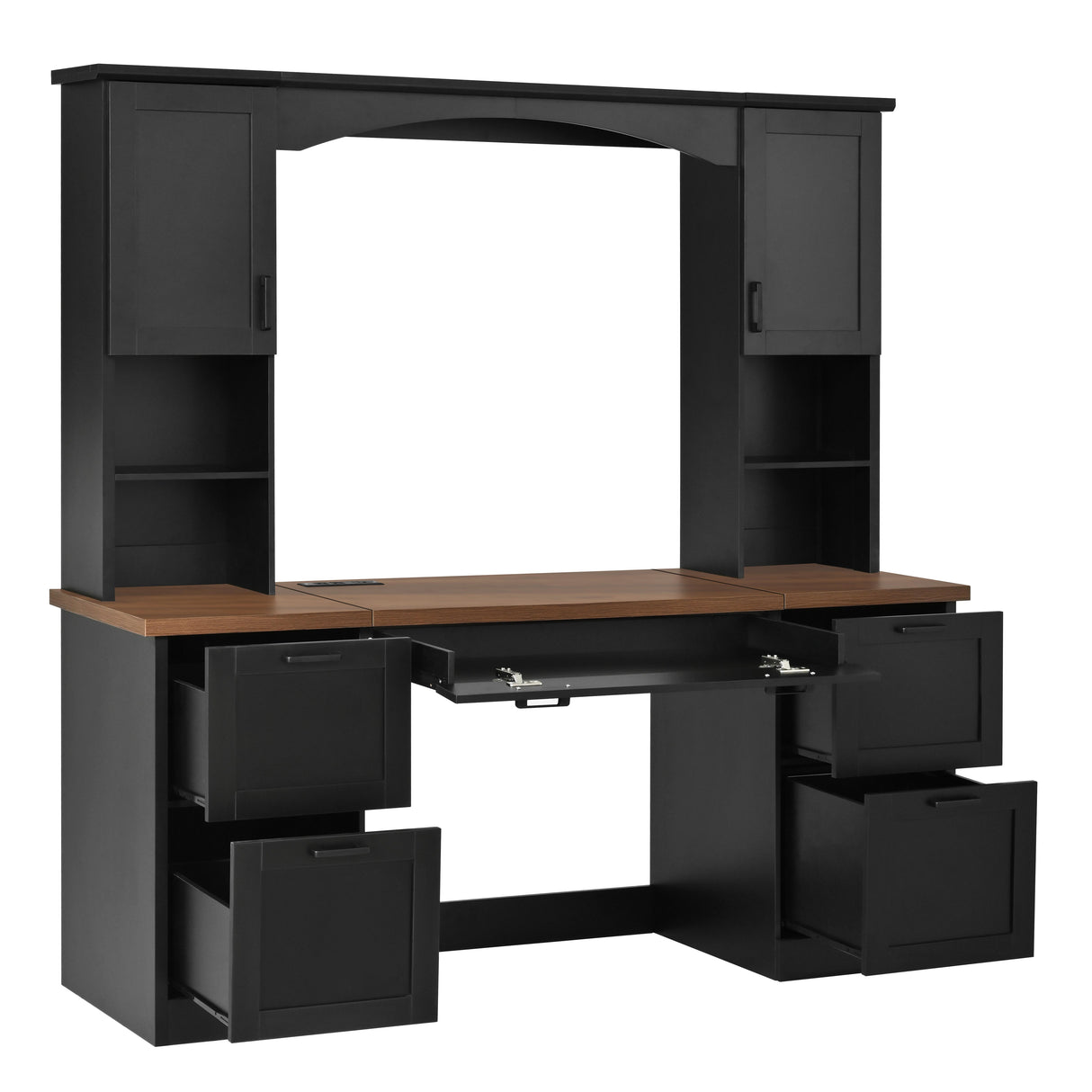 ON-Trend Farmhouse Arched Computer Desk with Hutch