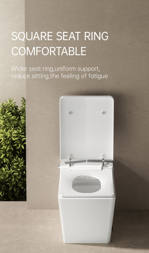Square Smart Toilet with Built-in Tank for Modern Bathroom