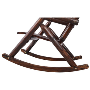 Durable Wooden Porch Rocker, Fir Log Rocking Chair