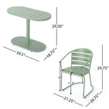Santa Monica Bistro Set Modern Outdoor Dining Green Iron 3-Piece