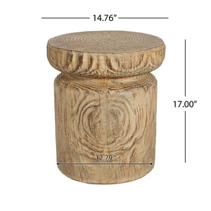 MGO Wood Grain Side Table - Natural