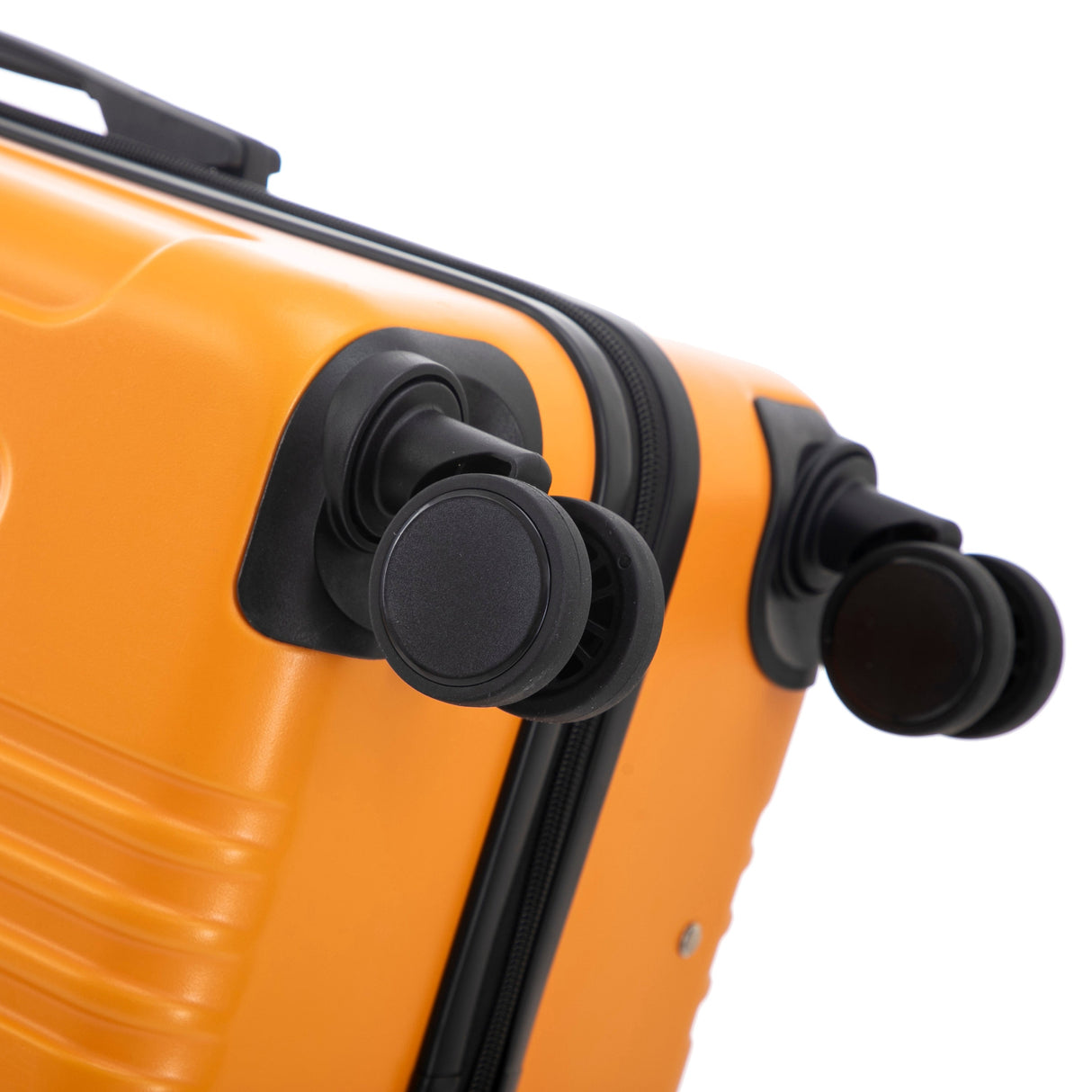 3-Piece ABS Spinner Wheel Luggage Set in Black and Orange