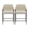 Mid Century Modern Counter Stool Set With Iron Frame