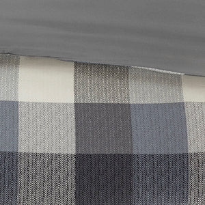 7 Piece Herringbone Comforter Set Grey Queen