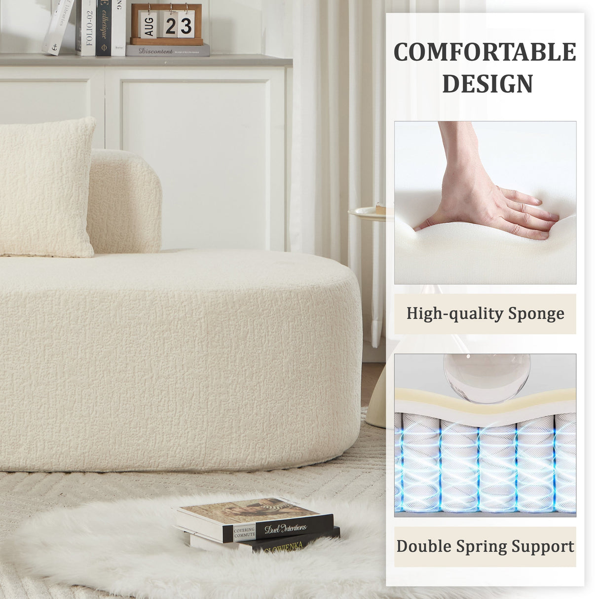 Boneless Couches for Living Room - White