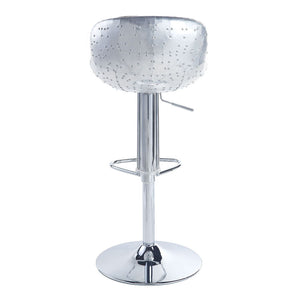 Brancaster - Adjustable Stool With Swivel - Vintage Brown Top Grain Leather & Aluminum