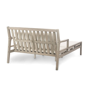 Outdoor Daybed With Four Pillows (Gray+Beige Cushion)