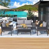 K&K 4-Piece Rope Patio Furniture Set
