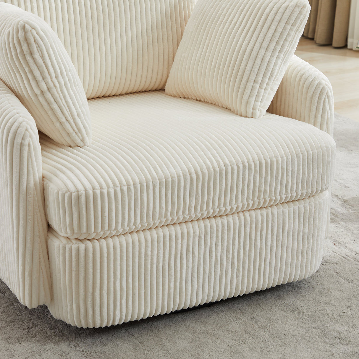 40.55''W Swivel Accent Chair with 2 Throw Pillows