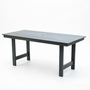 HDPE outdoor patio dining set, one table and four chairs. The outdoor dining furniture has sunshade holes and is suitable. It is suitable for lawns, gardens, backyards, and pool sides.Grey,Waterproof