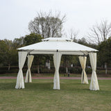 13x10 Outdoor Patio Gazebo Tent with Ventilated Double Roof and Sidewalls