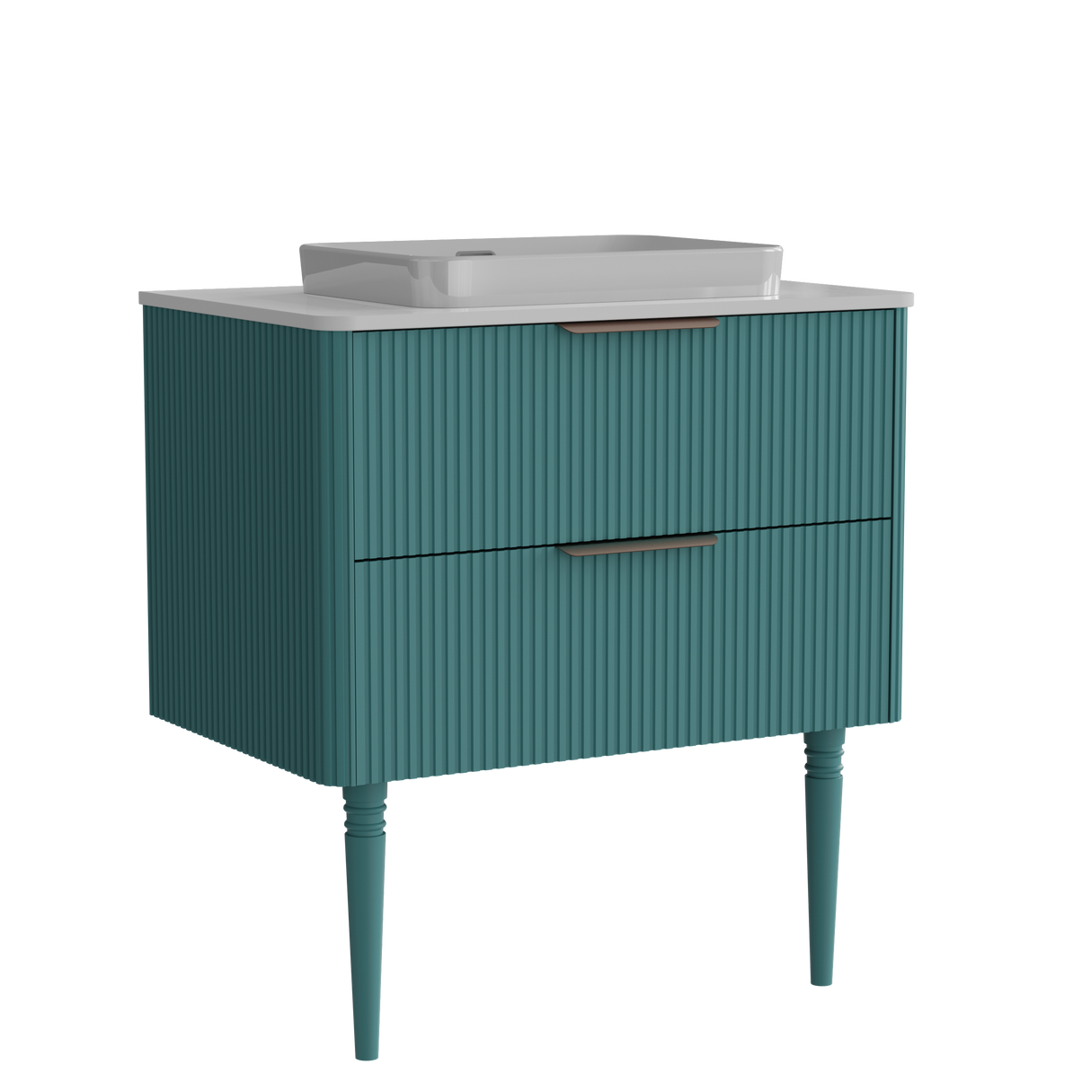 Elena Striped Aquamarine Bathroom Vanity Without Sink