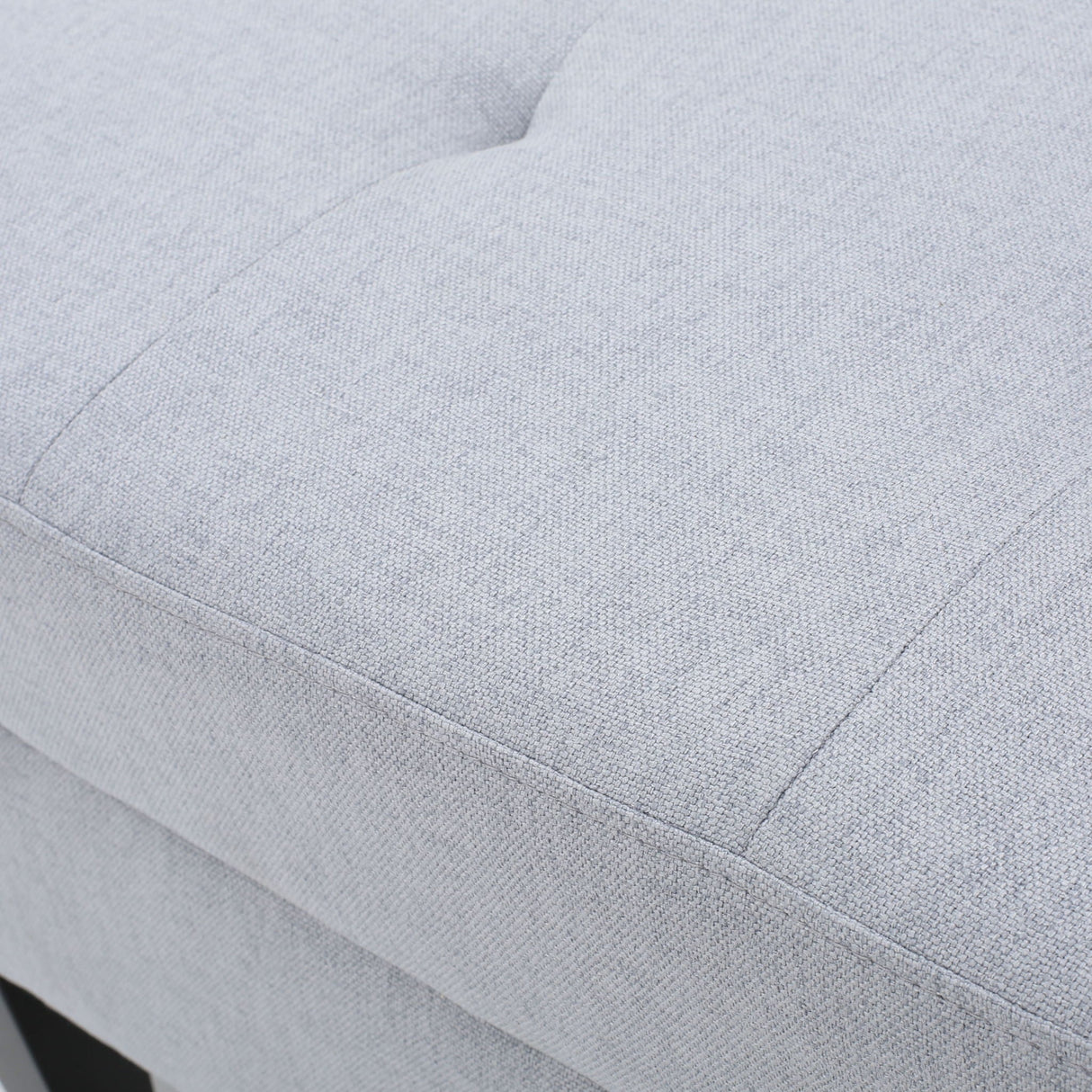 Storage Ottoman With Birch Wood Legs And Cushioned Top For Comfort