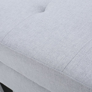Storage Ottoman With Birch Wood Legs And Cushioned Top For Comfort