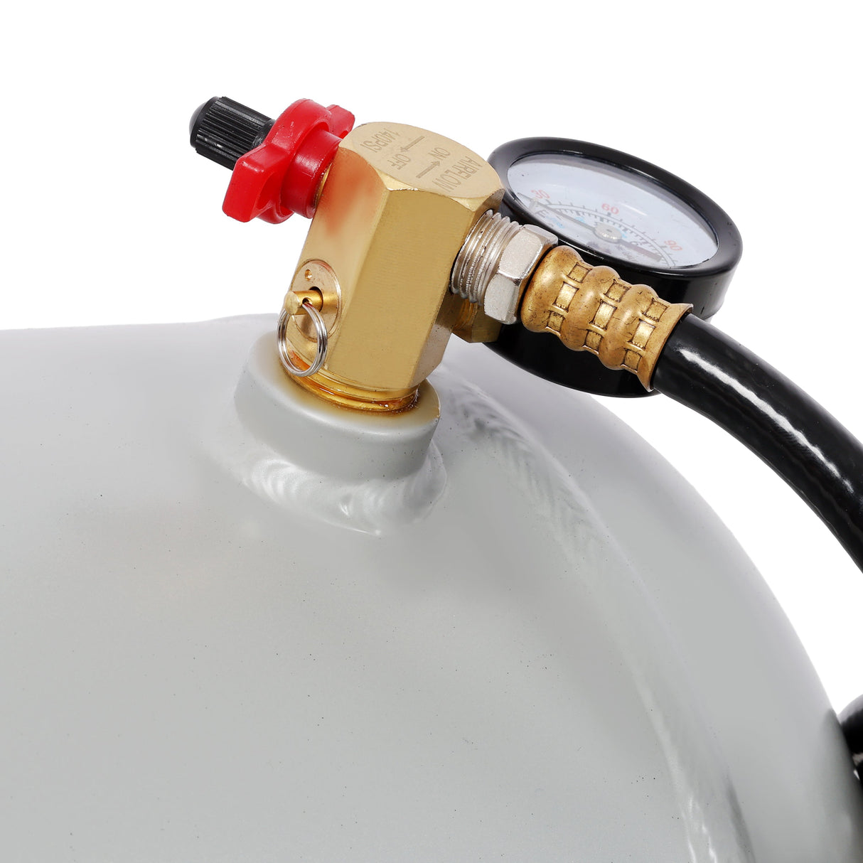 Portable 5 Gallon Aluminum Air Tank with Pressure Gauge and Hose