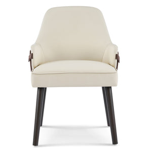Indoor Dining Chair Set of 2 with Ergonomic Armrests - Beige/Brown
