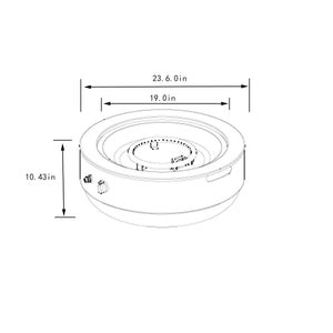 Propane Gas Fire Pit Bowl, 40000 Btu, Round For Outside - Gray