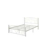 Queen Size Unique Flower Sturdy System Metal Bed Frame with Headboard and Footboard