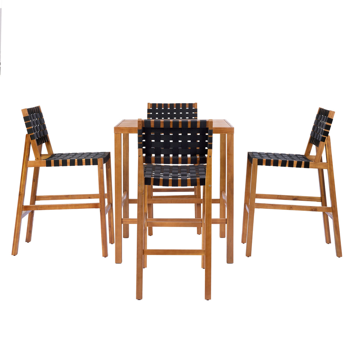 30.5 Inch Seat Height Outdoor Acacia Solid Wood Patio Furniture Set