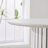 Modern 4-Person Dining Set with Bamboo & MDF Table and Fabric Chairs