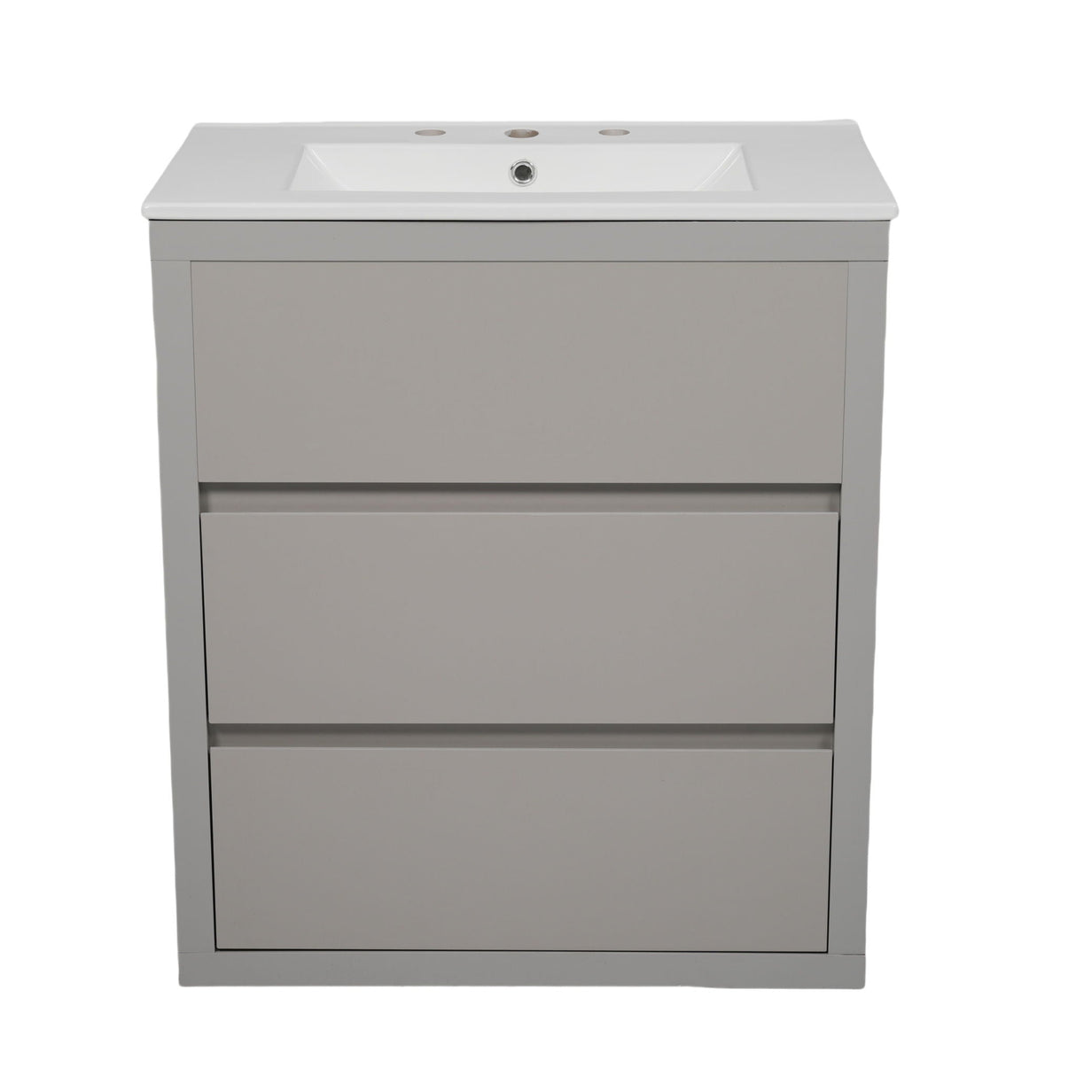 Double Sinks Bathroom Vanity Set With 2 Ceramic Basins