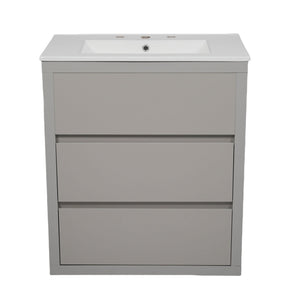 Double Sinks Bathroom Vanity Set With 2 Ceramic Basins