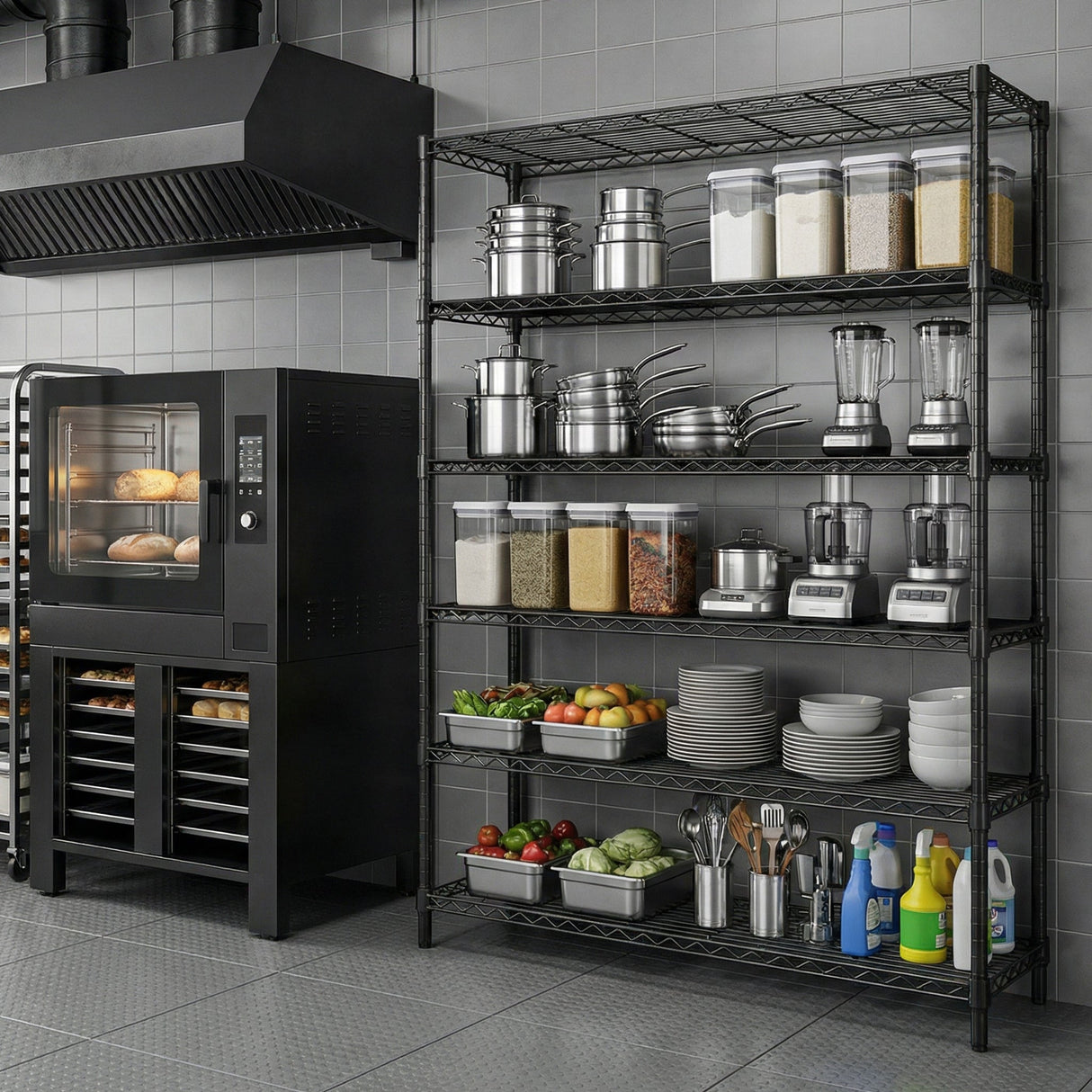 6-Tiers Storage Shelves - 2100LBS Capacity