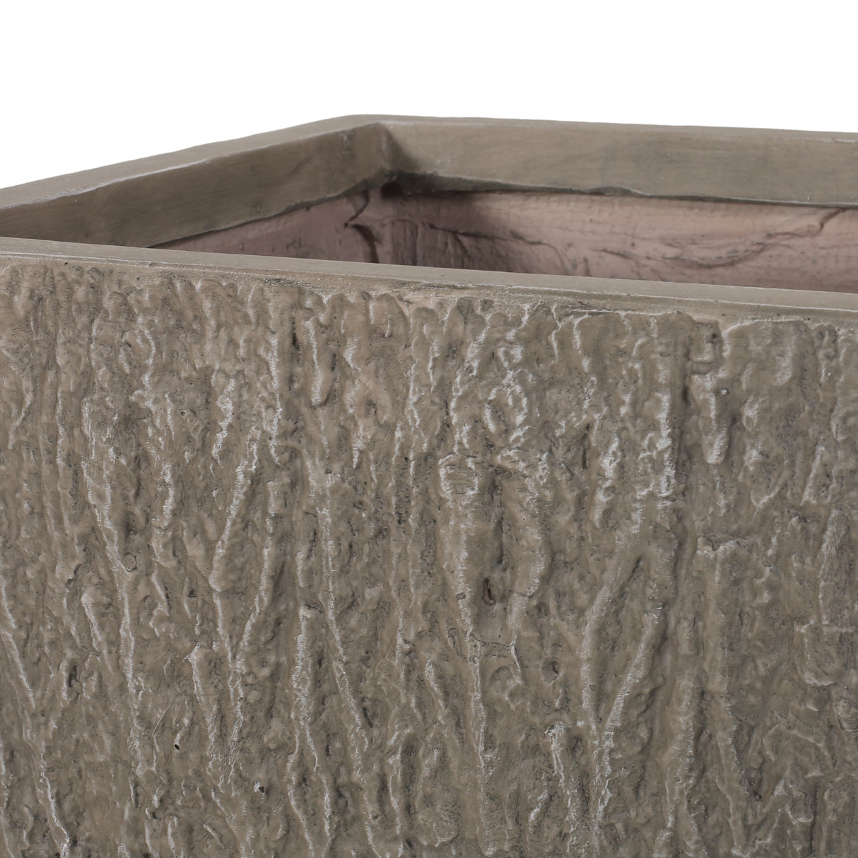 31" wood-finished magnesium oxide planter