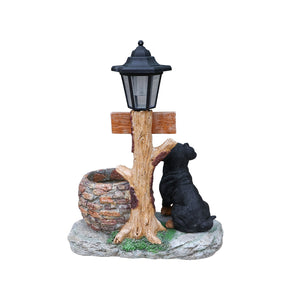 Puppy Dog Solar Planter Outdoor Statue