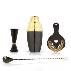 4-Piece Deco Barware Set in Two-Tone Viski®
