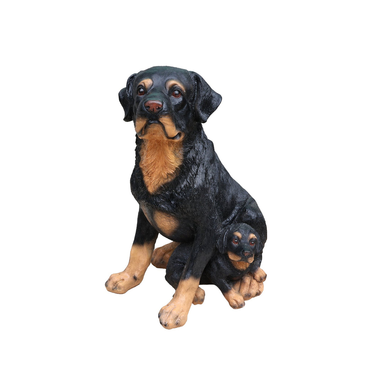Rottweiler Dog Family Planter Statue