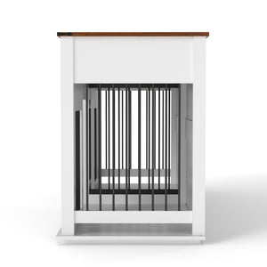 Large Dog Crate, Water Resistant Indoor Pets Furniture Double Dog Crates - Brown White