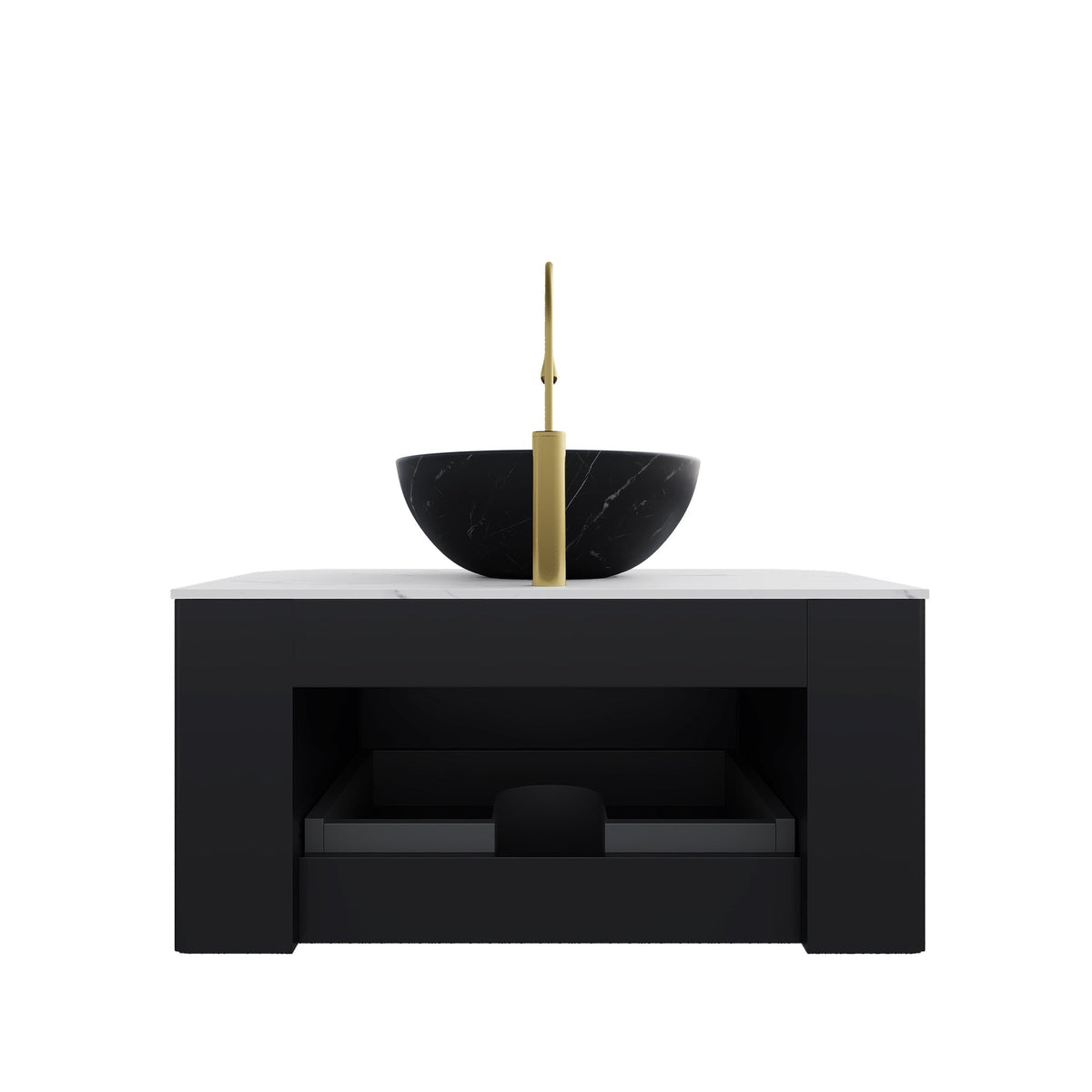 DINA 30" Bathroom Vanity & Sink with Floating Curved Edges