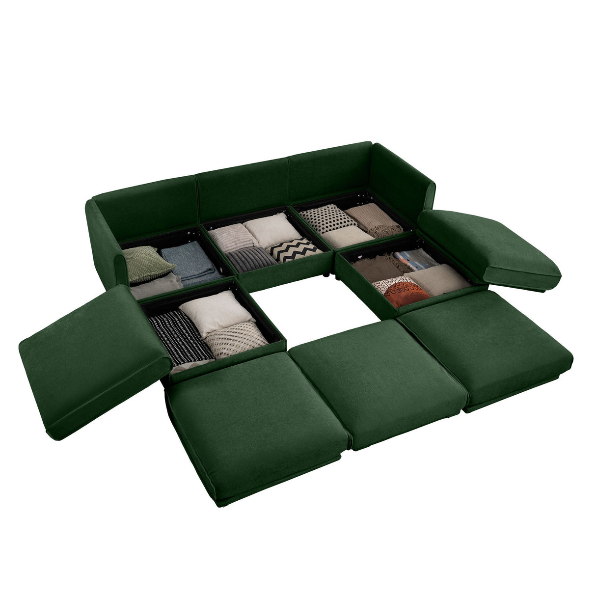 Contemporary Elegant Sofa With Storage And Ottoman
