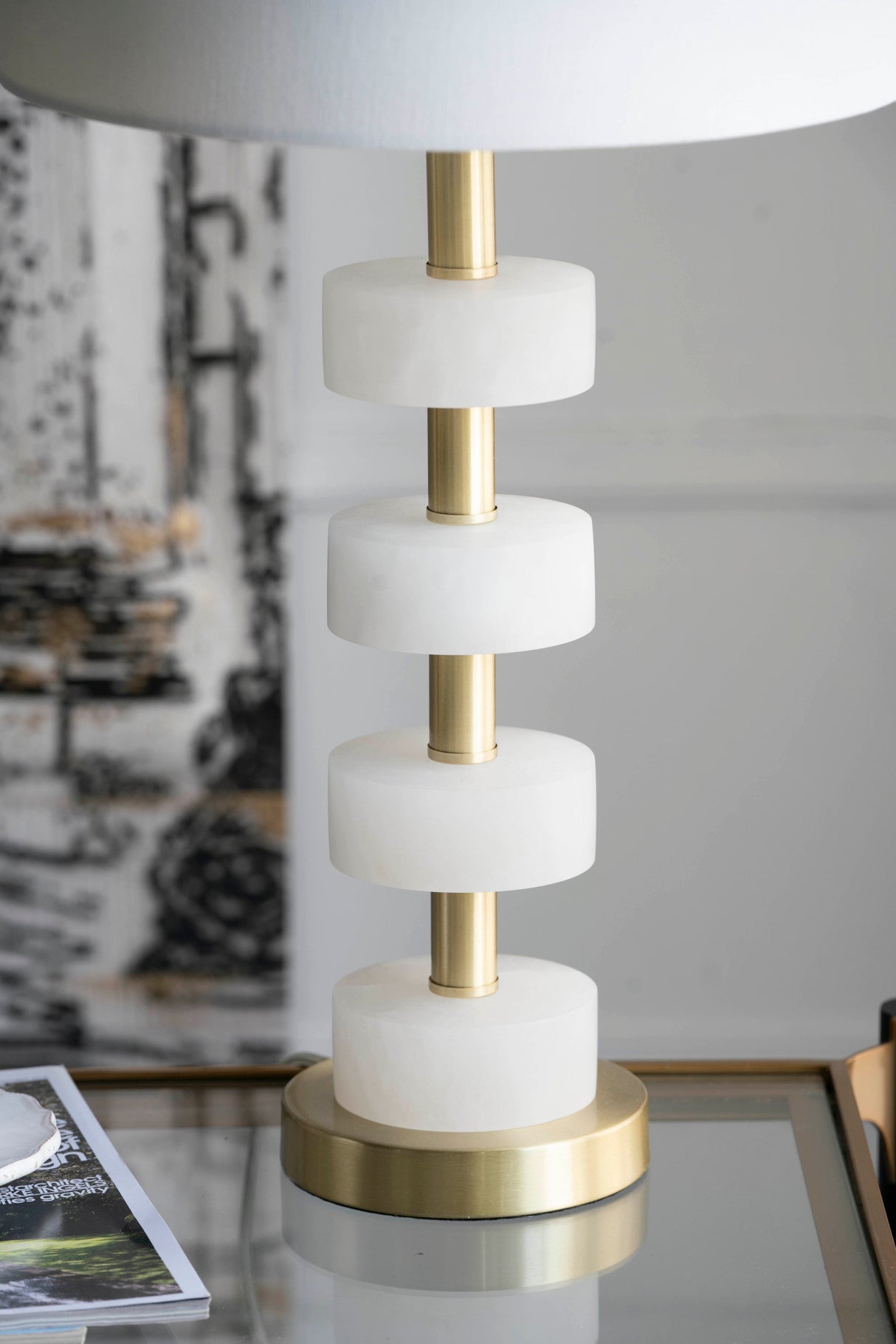 13x13x26 Marble Table Lamp