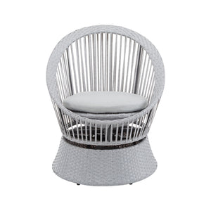 Modern Swivel Wicker Lounge Chair With Round Design
