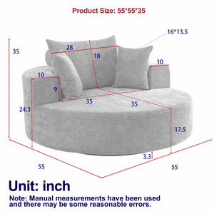 Single Swivel Chair, Fluffy Modern Sleeper, 360 Degree Swivel Chair For Living Room - Beige