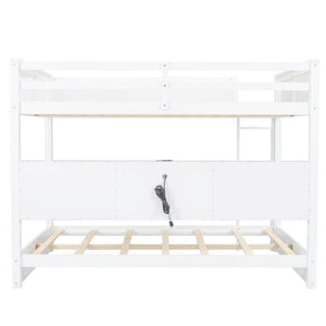 Bunk Bed With Storage Cabinets And USB Ports