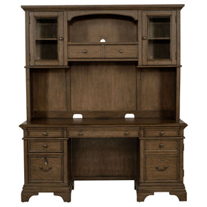 Stigham - 5 Drawer Credenza With Hutch - Oak