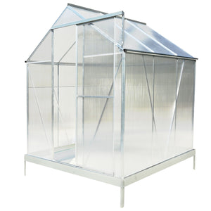 Polycarbonate house, Heavy Duty Outdoor Aluminum Walk-In House Kit With Rain Gutter, Vent And Door For Backyard Garden