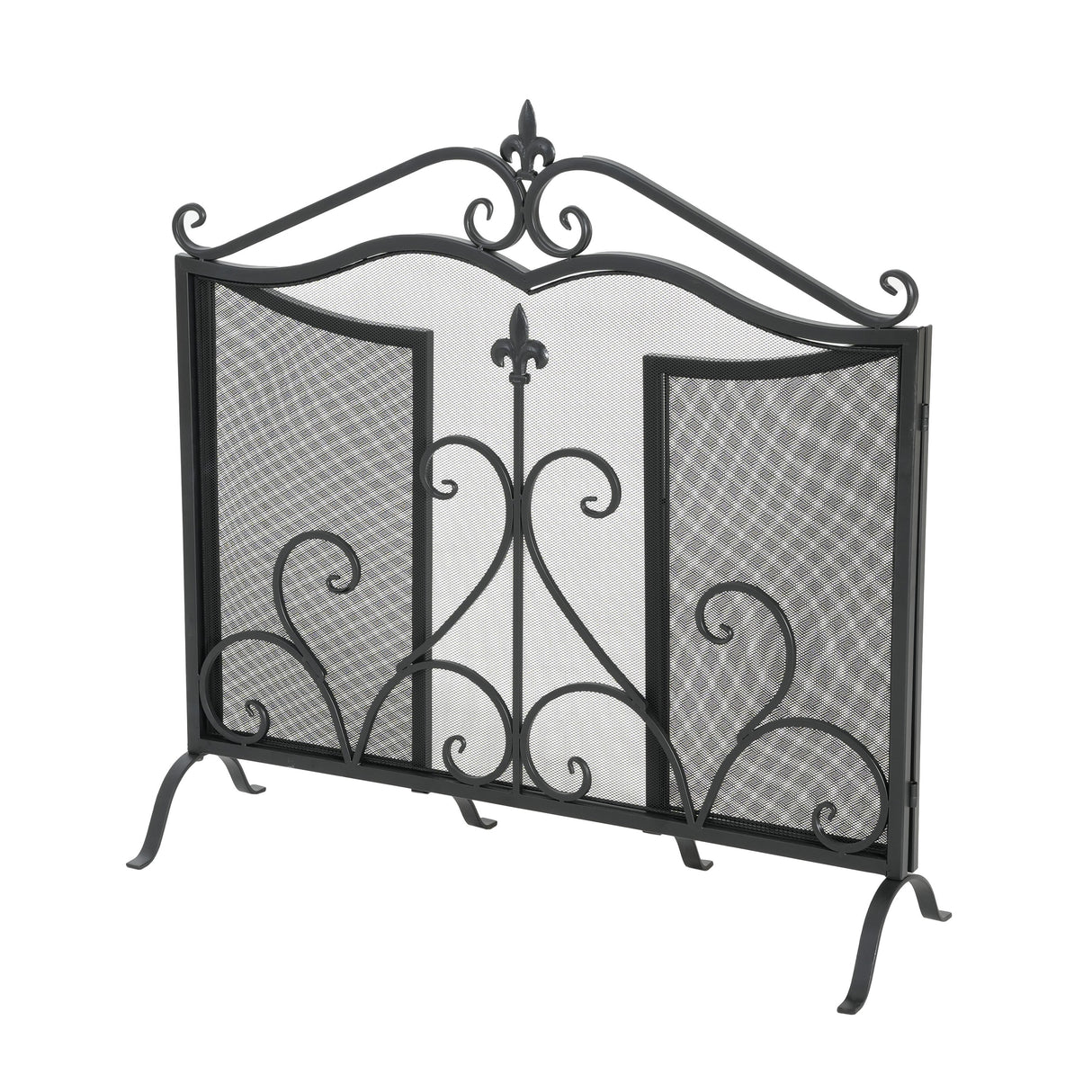 Onyx 3-Panel Iron Fireplace Screen 54" x 31.5"