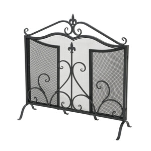 Onyx 3-Panel Iron Fireplace Screen 54" x 31.5"