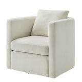 Sutton Light Grey Performance Fabric Swivel Barrel Chair