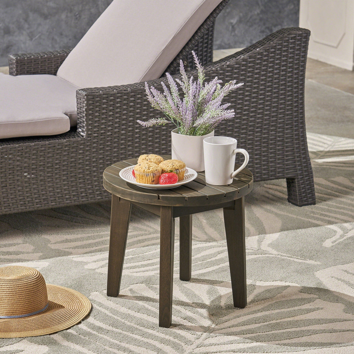 Outdoor Acacia Wood Side Table with Weather Resistance