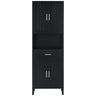 Freestanding Tall Bathroom Cabinet With Soft Close Doors And Adjustable Shelves